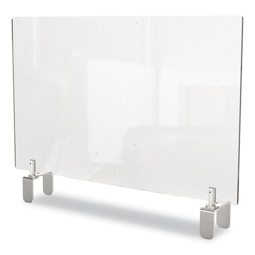 Clear Partition Extender With Attached Clamp, 29 X 3.88 X 30, Thermoplastic Sheeting