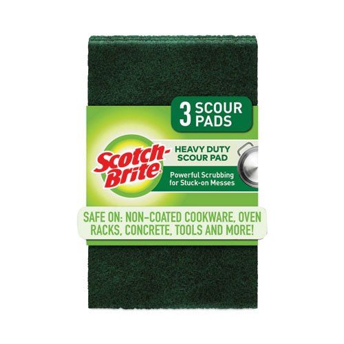 Heavy-duty Scour Pad, 3.8 X 6, Green, 10/carton