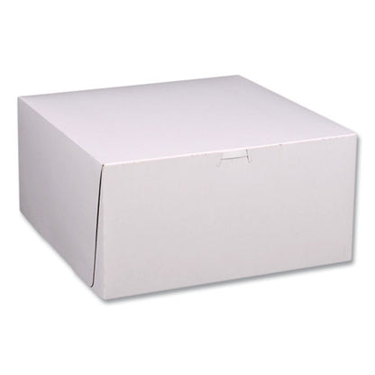 White One-piece Non-window Bakery Boxes, Standard, 12 X 12 X 6, White/kraft, Paper, 50/bundle