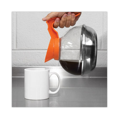 Unbreakable Decaffeinated Coffee Decanter, 12-cup, Stainless Steel/polycarbonate, Orange Handle