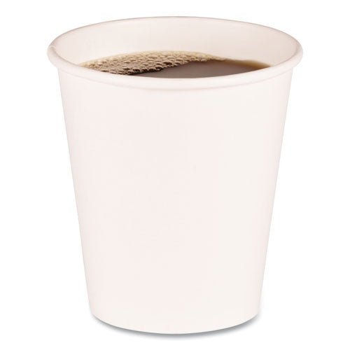 Paper Hot Cups, 10 Oz, White, 50 Cups/sleeve, 20 Sleeves/carton