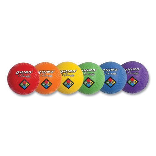 Playground Ball Set, 8.5" Diameter, Assorted Colors, 6/set