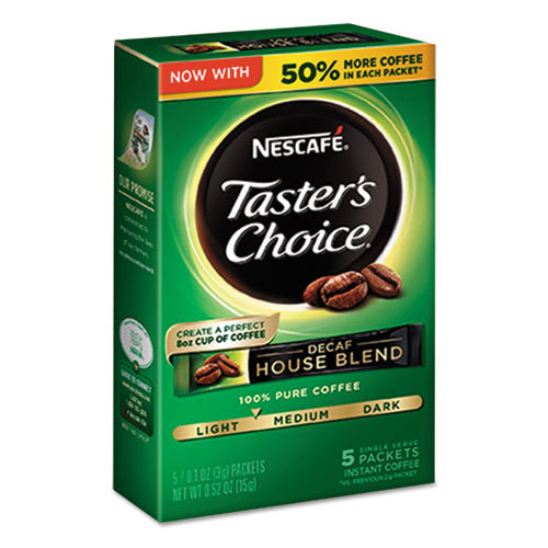 Taster's Choice Decaf House Blend Instant Coffee, 0.1oz Stick, 5/box, 12 Bx/ctn