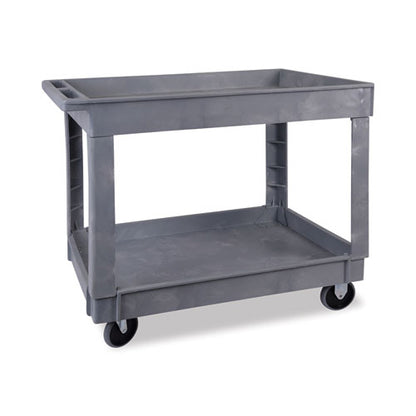 Two-shelf Utility Cart, Plastic, 2 Shelves, 300 Lb Capacity, 24" X 40" X 31.5", Gray