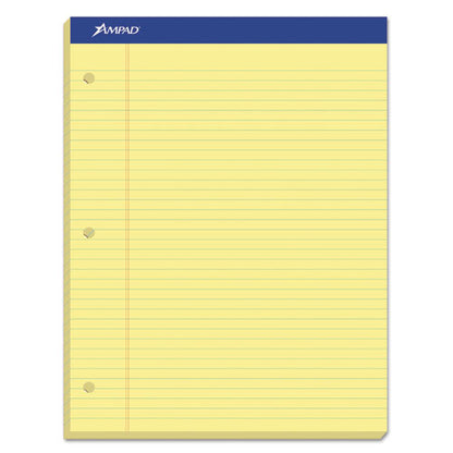 Double Sheet Pads, Medium/college Rule, 100 Canary-yellow 8.5 X 11.75 Sheets