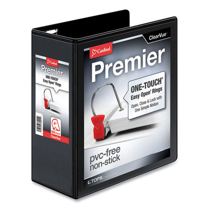 Premier Easy Open Clearvue Locking Slant-d Ring Binder, 3 Rings, 4" Capacity, 11 X 8.5, Black