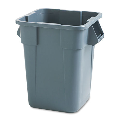 Square Brute Container, 40 Gal, Polyethylene, Gray