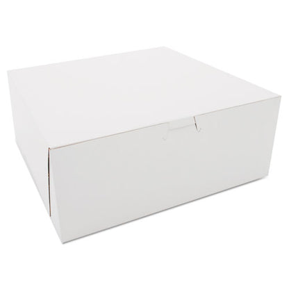 White One-piece Non-window Bakery Boxes, 10 X 10 X 4, White, Paper, 100/carton