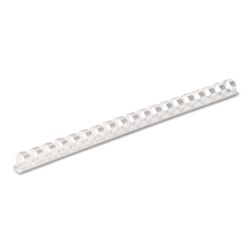 Plastic Comb Bindings, 1/2" Diameter, 90 Sheet Capacity, White, 100/pack