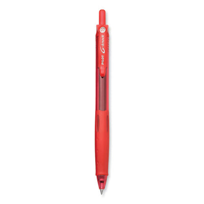 G-knock Begreen Gel Pen, Retractable, Fine 0.7 Mm, Red Ink, Translucent Red/red Barrel, Dozen