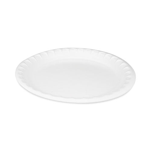 Placesetter Deluxe Laminated Foam Dinnerware, Plate, 10.25" Dia, White, 540/carton