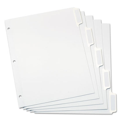 Custom Label Tab Dividers With Self-adhesive Tab Labels, 5-tab, 11 X 8.5, White, 25 Sets