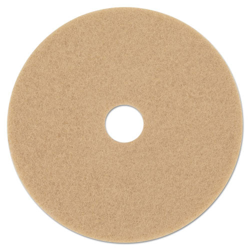 Ultra High-speed Floor Burnishing Pads 3400, 20" Diameter, Tan, 5/carton