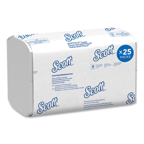 Pro Scottfold Towels, 1-ply, 9.4 X 12.4, White, 175 Towels/pack, 25 Packs/carton