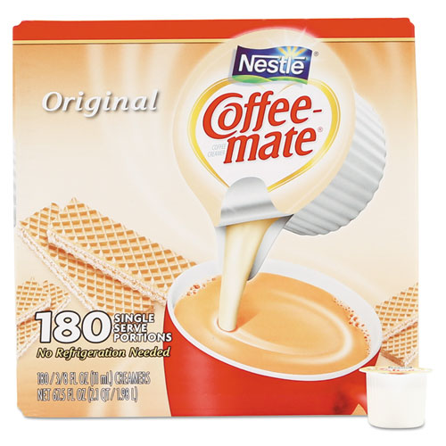 Liquid Coffee Creamer, Original, 0.38 Oz Mini Cups, 180/carton