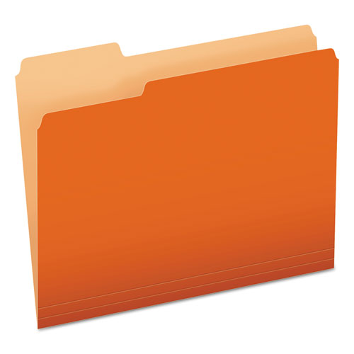 Colored File Folders, 1/3-cut Tabs: Assorted, Letter Size, Orange/light Orange, 100/box