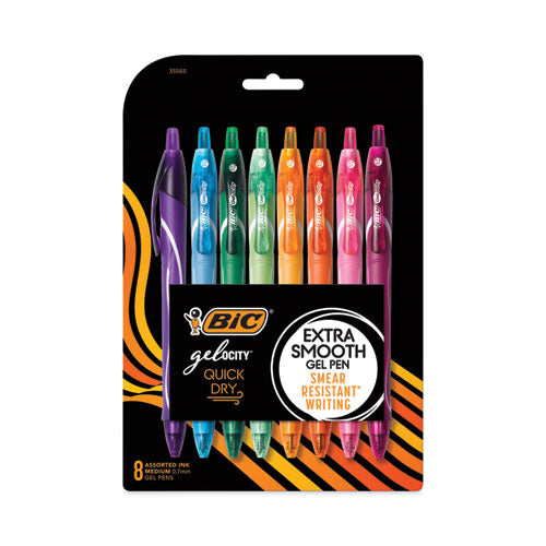 Gel-ocity Quick Dry Gel Pen, Retractable, Medium 0.7 Mm, Randomly Assorted Ink And Barrel Colors, 8/pack