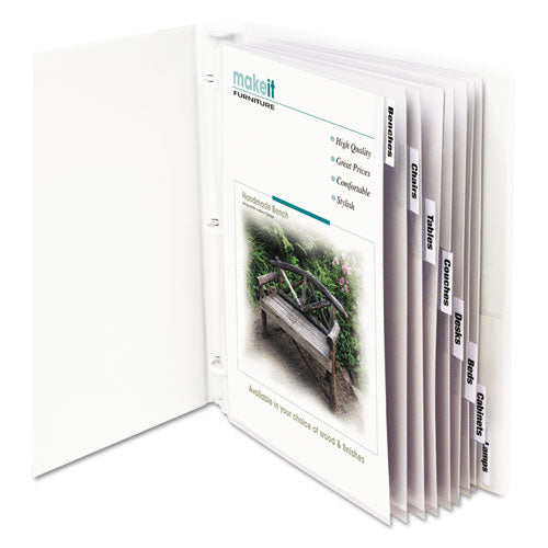 Sheet Protectors With Index Tabs, Clear Tabs, 2", 11 X 8.5, 8/set