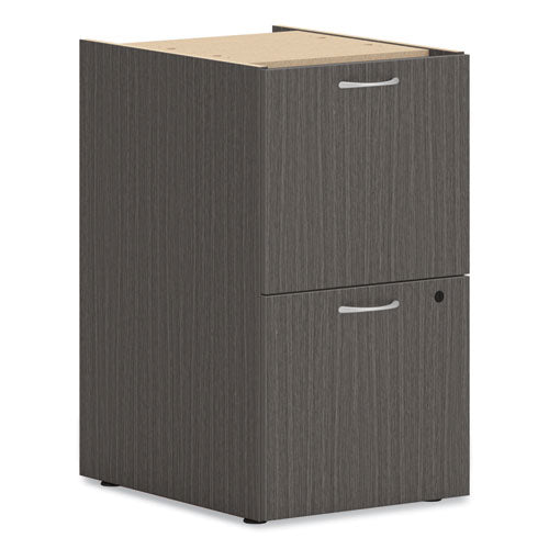 Mod Support Pedestal, Left Or Right, 2 Legal/letter-size File Drawers, Slate Teak, 15" X 20" X 28"