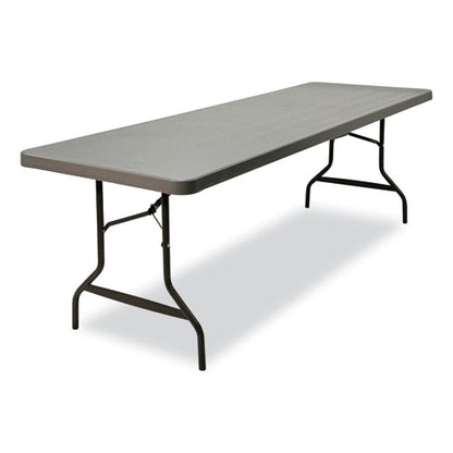 Indestructable Commercial Folding Table, Rectangular, 96" X 30" X 29", Charcoal Top, Charcoal Base/legs