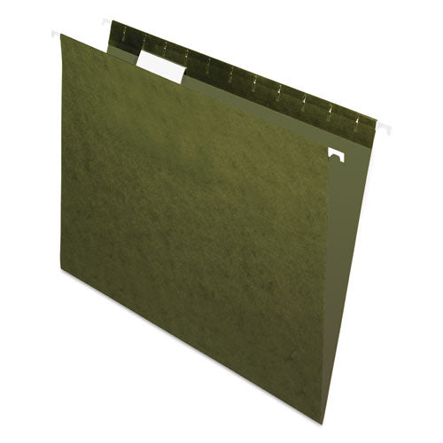 Standard Green Hanging Folders, Letter Size, 1/5-cut Tabs, Standard Green, 25/box