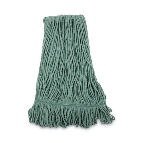 Mop Head, Premium Standard Head, Cotton/rayon Fiber, Medium, Green, 12/carton