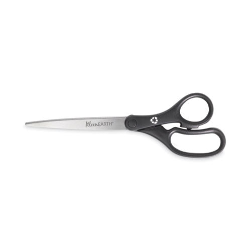 Kleenearth Basic Plastic Handle Scissors, 9" Long, 4.25" Cut Length, Black Straight Handle