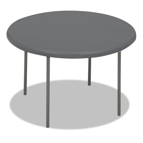 Indestructable Classic Folding Table, Round, 48" X 29", Charcoal