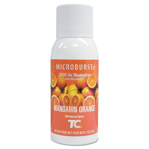 Microburst 3000 Refill, Mandarin Orange, 2 Oz Aerosol Spray, 12/carton