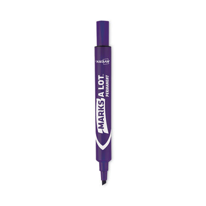 Marks A Lot Large Desk-style Permanent Marker, Broad Chisel Tip, Purple, Dozen (8884)