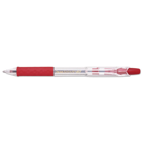 R.s.v.p. Rt Ballpoint Pen, Retractable, Medium 1 Mm, Red Ink, Clear Barrel, Dozen