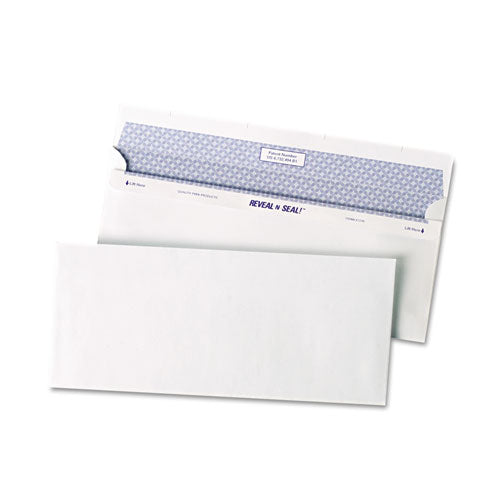 Reveal-n-seal Security Tinted Envelope, #10, Commercial Flap, Self-adhesive Closure, 4.13 X 9.5, White, 500/box