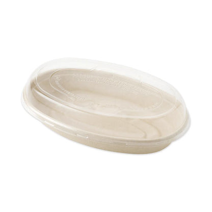 Pla Lids For Fiber Burrito Bowls, 9.7" Diameter, Clear, Plastic, 300/carton