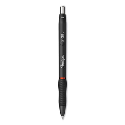 S-gel High-performance Gel Pen, Retractable, Bold 1 Mm, Red Ink, Black Barrel, Dozen