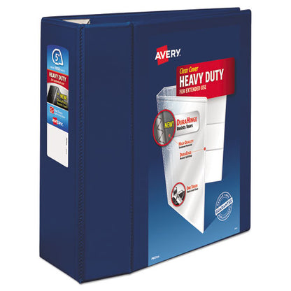 Heavy-duty View Binder With Durahinge And Locking One Touch Ezd Rings, 3 Rings, 5" Capacity, 11 X 8.5, Navy Blue