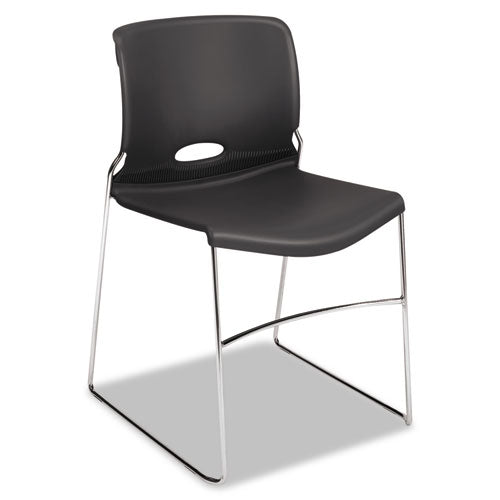 Olson Stacker High Density Chair, Supports Up To 300 Lb, 17.75" Seat Height, Lava Seat, Lava Back, Chrome Base, 4/carton