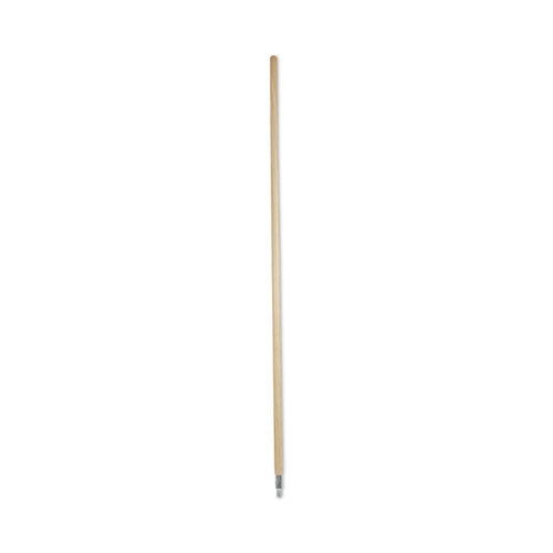 Metal Tip Threaded Hardwood Broom Handle, 1.13" Dia X 60", Natural