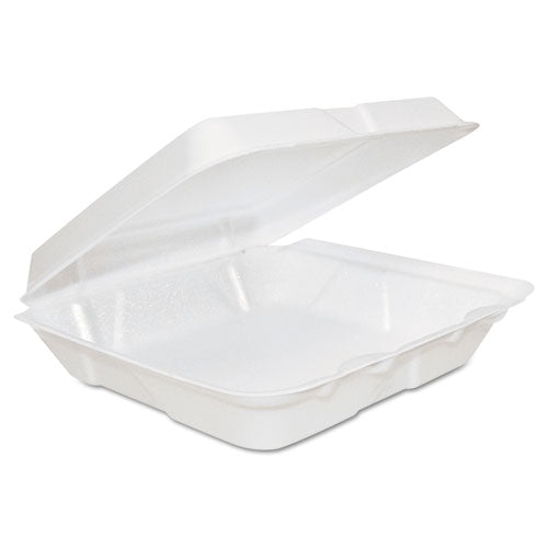 Foam Hinged Lid Containers, 7.5 X 8 X 2.2, White, 200/carton