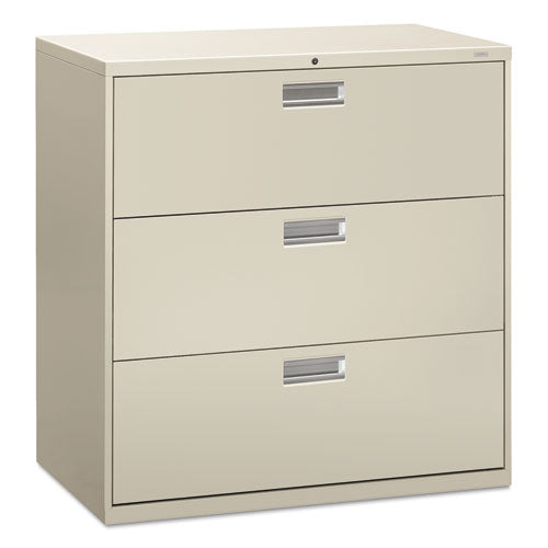 Brigade 600 Series Lateral File, 3 Legal/letter-size File Drawers, Light Gray, 42" X 18" X 39.13"