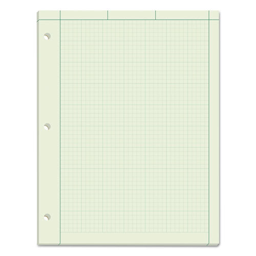 Engineering Computation Pads, Cross-section Quadrille Rule (5 Sq/in, 1 Sq/in), Green Cover, 100 Green-tint 8.5 X 11 Sheets