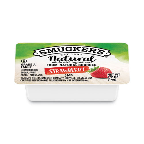 Smuckers 1/2 Ounce Natural Jam, 0.5 Oz Container, Strawberry, 200/carton