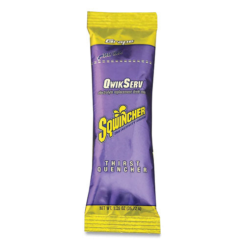 Thirst Quencher Qwikserv Electrolyte Replacement Drink Mix, Grape, 1.26 Oz Packet, 8/pack