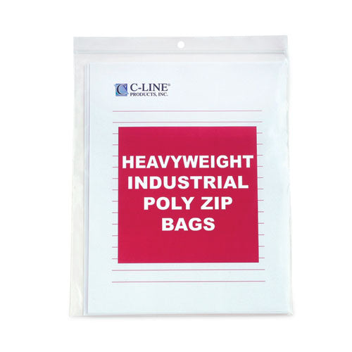 Heavyweight Industrial Poly Zip Bags, 8.5 X 11, 50/bx