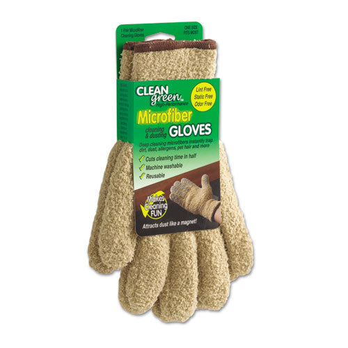 Cleangreen Microfiber Dusting Gloves, 5" X 10, Pair