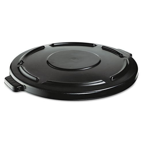 Brute Self-draining Flat Top Lids, 24.5" Dia X 1.5h, Black