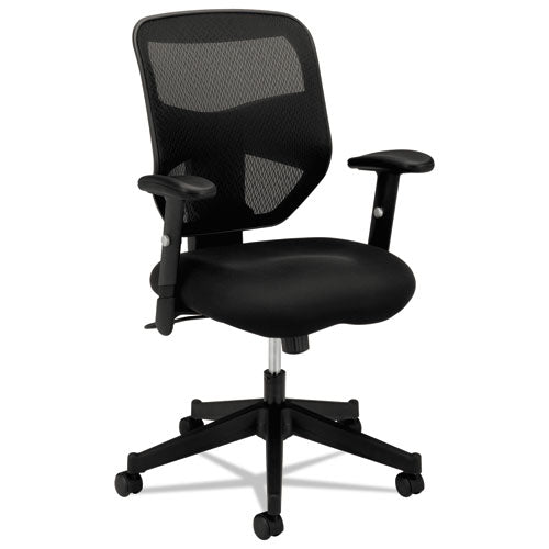 Vl531 Mesh High-back Task Chair With Adjustable Arms, Supports Up To 250 Lb, 18" To 22" Seat Height, Black