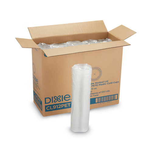 Cold Drink Cup Lids, Fits 9 Oz To 12 Oz Plastic Cold Cups, Clear, 100/sleeve, 10 Sleeves/carton