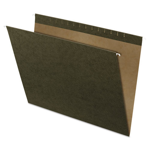 Reinforced Hanging File Folders, Large Format, Standard Green, 25/box