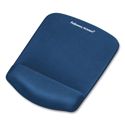 Plushtouch Mouse Pad With Wrist Rest, 7.25 X 9.37, Blue