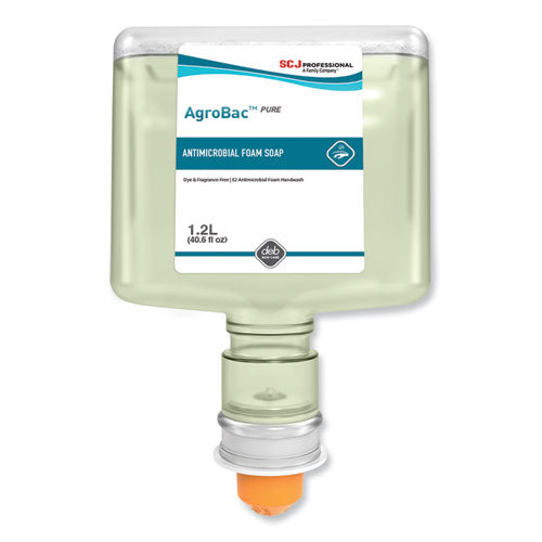 Agrobac Pure Foam Wash Touch Free Cartridge, Unscented, 1.2 L Refill, 3/carton